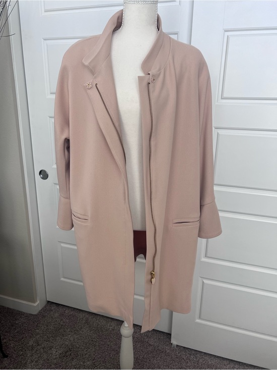 Tahari Jackets & Blazers - Tahari Blush Pink Longline Zip-Front Coat